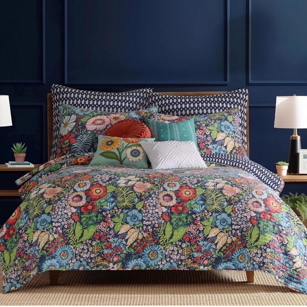 ๐ PB Style Bohemian Moody KING Quilt Bedding Set Shams Pillow Reversible Cotton - Picture 2 of 10